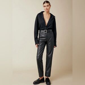 Reformation x Veda Black Leather Pants for Women